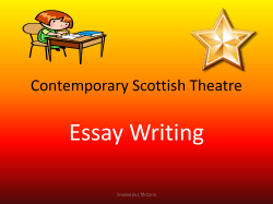 Essay Writing Contemporary Scottish Theatre Created by L McCarry