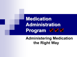 Medication Administration Program Administering Medication
