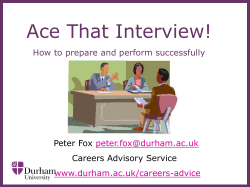 Ace That Interview! How to prepare and perform successfully ∂ x