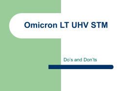 Omicron LT UHV STM Do’s and Don’ts