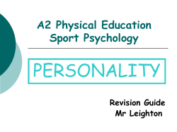 PERSONALITY A2 Physical Education Sport Psychology Revision Guide