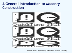 A General Introduction to Masonry Construction