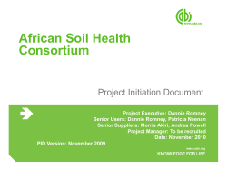 African Soil Health Consortium Project Initiation Document