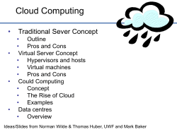 Cloud Computing • Traditional Sever Concept