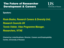 The Future of Researcher Development &amp; Careers Research Councils UK