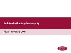An introduction to private equity Milan - November 2007