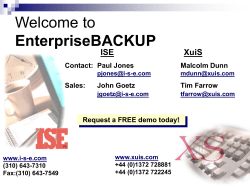 Welcome to EnterpriseBACKUP ISE XuiS
