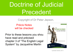 Doctrine of Judicial Precedent