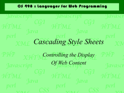 Cascading Style Sheets Controlling the Display Of Web Content