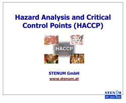 Hazard Analysis and Critical Control Points (HACCP) STENUM GmbH www.stenum.at