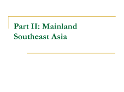 Part II: Mainland Southeast Asia