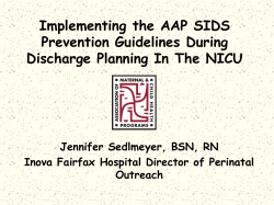 Implementing the AAP SIDS Prevention Guidelines During Discharge Planning In The NICU