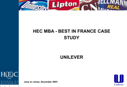 HEC MBA - BEST IN FRANCE CASE STUDY UNILEVER