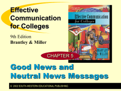 Good News and Neutral News Messages Effective Communication