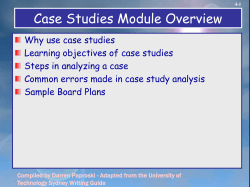 Case Studies Module Overview