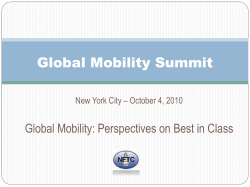 Global Mobility Summit Global Mobility: Perspectives on Best in Class