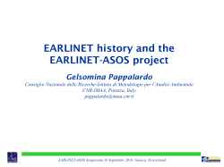 EARLINET history and the EARLINET-ASOS project Gelsomina Pappalardo