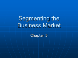 Segmenting the Business Market Chapter 5
