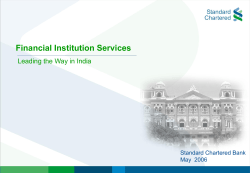Financial Institution Services Leading the Way in India Standard Chartered Bank