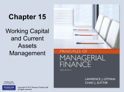 Chapter 15 Working Capital and Current Assets