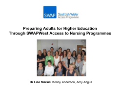 Preparing Adults for Higher Education Through SWAPWest Access to Nursing Programmes