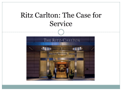 Ritz Carlton: The Case for Service