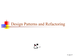 Design Patterns and Refactoring 11-Jan-17