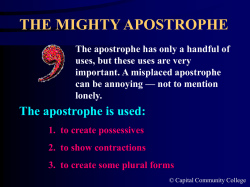 THE MIGHTY APOSTROPHE