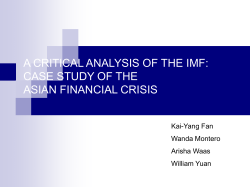A CRITICAL ANALYSIS OF THE IMF: CASE STUDY OF THE Kai-Yang Fan