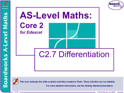 AS-Level Maths: C2.7 Differentiation Core 2 for Edexcel