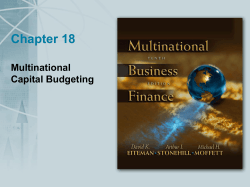 Chapter 18 Multinational Capital Budgeting