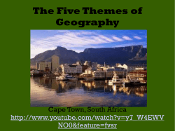 The Five Themes of Geography Cape Town, South Africa