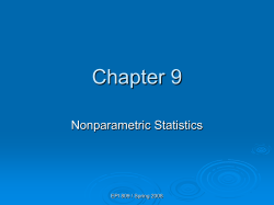 Chapter 9 Nonparametric Statistics EPI 809 / Spring 2008