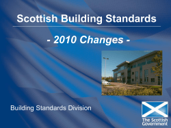 Scottish Building Standards - 2010 Changes - Building Standards Division