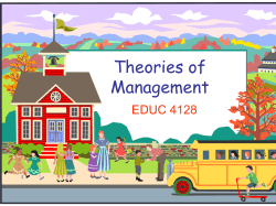 Theories of Management EDUC 4128