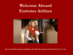 Welcome Aboard Emirates Airlines