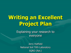 Writing an Excellent Project Plan Explaining your research to everyone