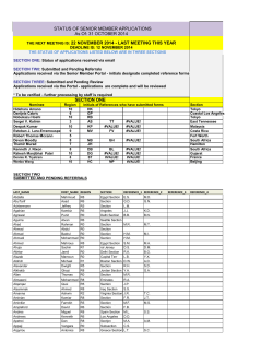 SECTION ONE SECTION TW0 : Status of applications received via email