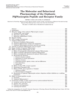 The Molecular and Behavioral Pharmacology of the Orphanin