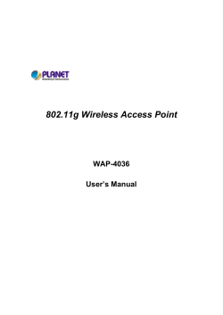 802.11g Wireless Access Point  WAP-4036 User’s Manual