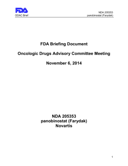 FDA Briefing Document Oncologic Drugs Advisory Committee Meeting November 6, 2014