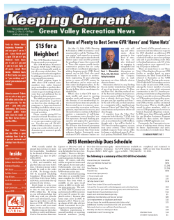 November 2014 • Green Valley Recreation News Page 1
