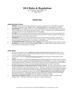 2014 Rules &amp; Regulations  GENERAL RULES QUALIFICATIONS TO RACE