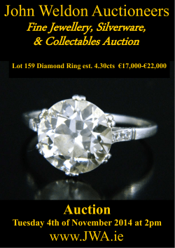 Fine Jewellery, Silverware, &amp; Collectables Auction John Weldon Auctioneers www.JWA.ie