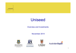 Uniseed Overview and Investments November 2014 1