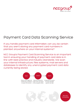 Payment Card Data Scanning Service