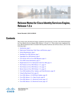 Release Notes for Cisco Identity Services Engine, Release 1.2.x Contents