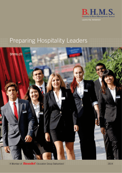 Preparing Hospitality Leaders bhms.ch 2014