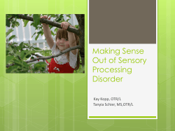 Making Sense Out of Sensory Processing Disorder