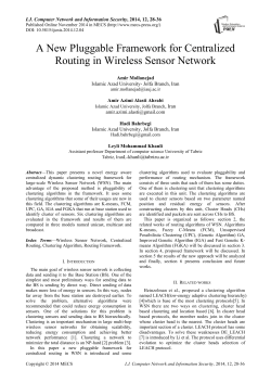 A New Pluggable Framework for Centralized Routing in Wireless Sensor Network